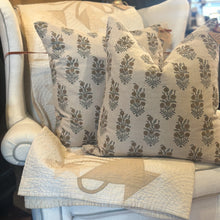 Load image into Gallery viewer, Hand Block Printed Botanical Linen Toss Pillow