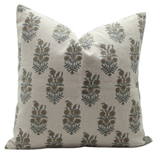 Load image into Gallery viewer, Hand Block Printed Botanical Linen Toss Pillow