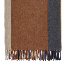 Load image into Gallery viewer, Block Stripe-Blue/Rust-Merino Lambswool Throw