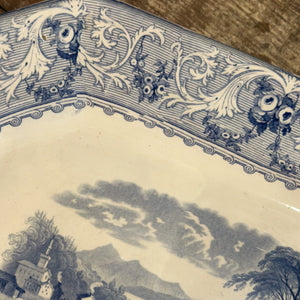 Blue Transferware Platter