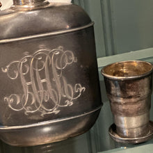 Load image into Gallery viewer, Antique Pewter Flask with Cup Cap