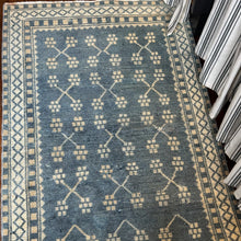Load image into Gallery viewer, Vintage Turkish Blue Geometric Rug