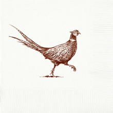 Load image into Gallery viewer, Pheasant Strut White Beverage Napkins