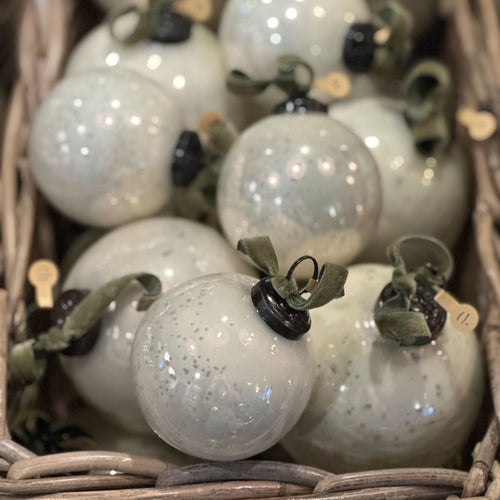 White Mercury Style Ornaments