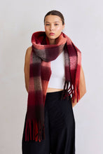 Load image into Gallery viewer, The Reykjavik Scarf - 100% Recycled - Burgundy Check