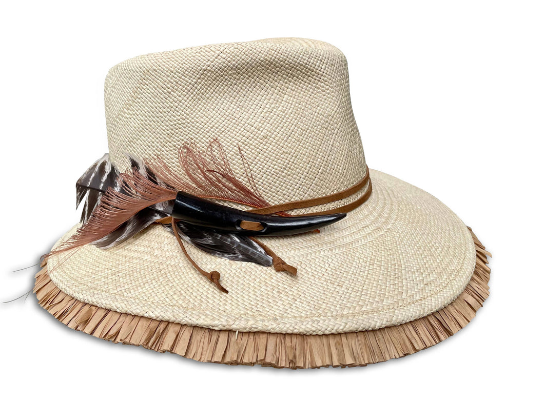 Esperanza - Fringed Fedora: Medium 22.5/23