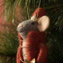 Load image into Gallery viewer, King Mouse Felt Ornament