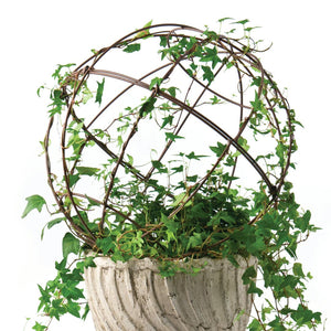 Round Metal Wire Topiary - Brown