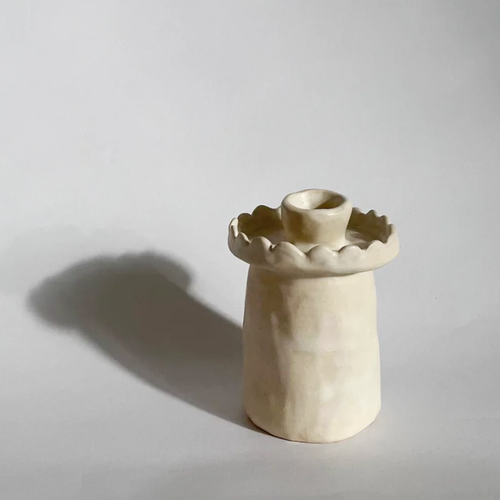 Tall Scalloped Candleholder