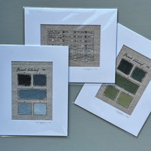 Load image into Gallery viewer, Original Color Charts on Antique Linen