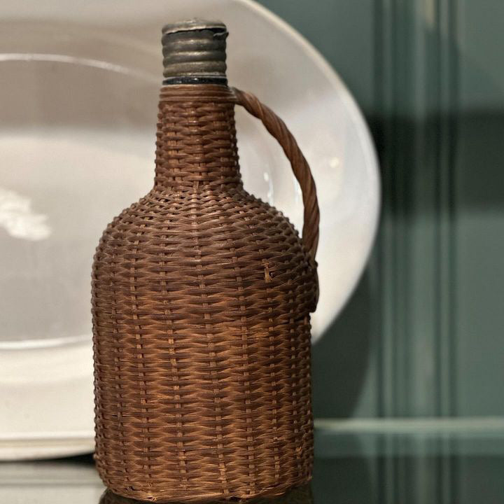 Vintage Wicker Demijohn Bottle Jug