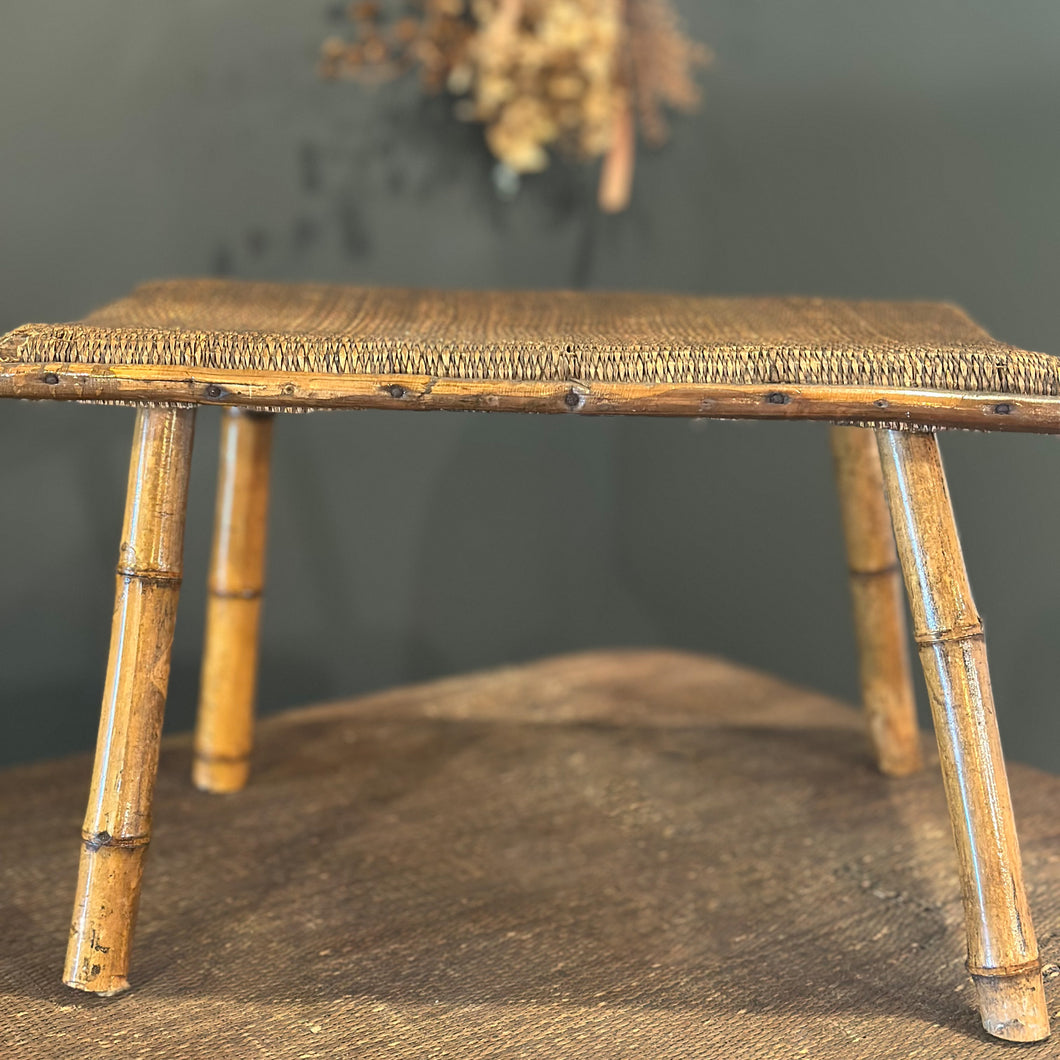 Vintage Bamboo & Rattan Stool