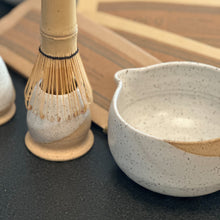 Load image into Gallery viewer, Handmade Matcha Bowl &amp; Whisk Holder in White