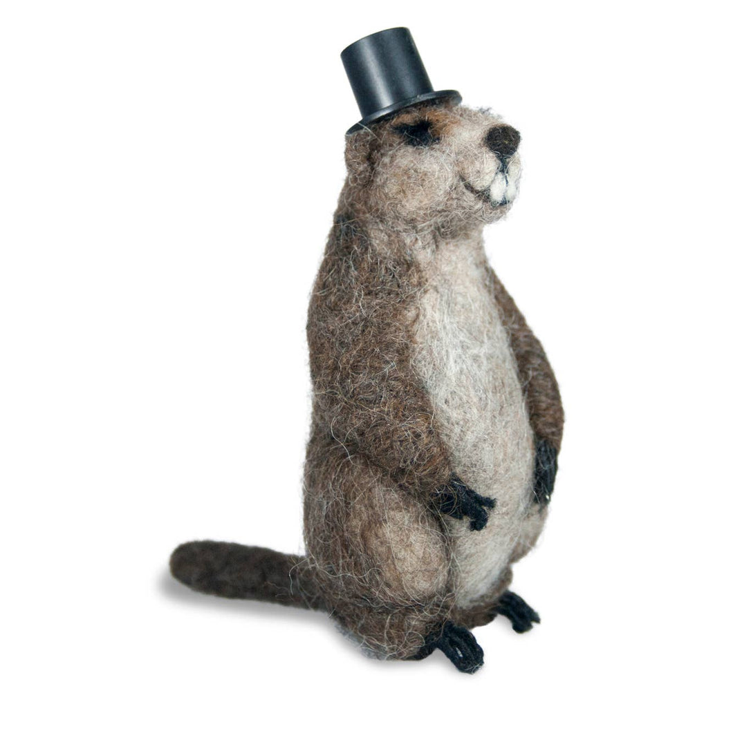 Groundhog: Wildlife Felted Alpaca Sculpture