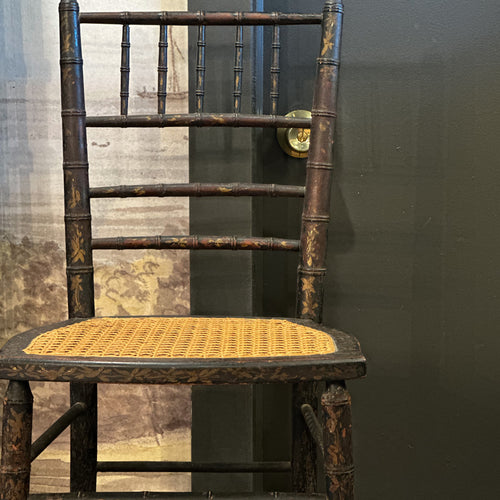 Vintage Painted Chair w/ Cane Seat