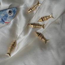 Load image into Gallery viewer, SARDINA NECKLACE, gold and silver plated fish (CAT74): Gold plated / LUREX THREAD / M