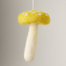 Load image into Gallery viewer, Felt Mushroom Ornament in Chartreuse