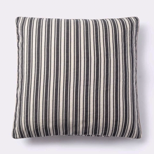 Load image into Gallery viewer, Odemis Striped Pillow in Black/Ecru Stripes 22"x22"