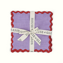 Load image into Gallery viewer, Lilac Linen Square Cocktail Napkins S/4