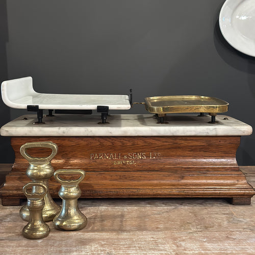Antique Parnall & Sons Counter Scale Brass & Porcelain