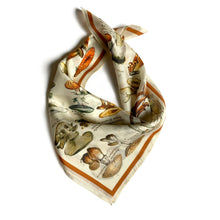 Load image into Gallery viewer, 100% Silk Mushroom Scarf 17&quot; x 17&quot;