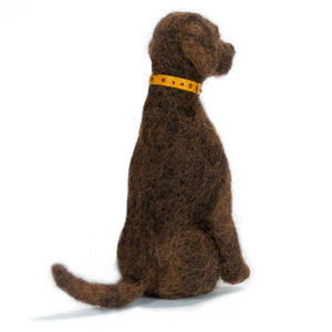 Labrador Retriever Dog- Artisan Hand-Felted Alpaca Sculpture: Yellow