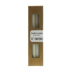 Slim 6” Ivory Taper Candles