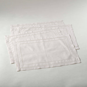 Swiss Dot Hemstitch Linen Placemat