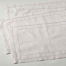 Load image into Gallery viewer, Swiss Dot Hemstitch Linen Placemat