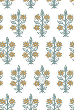 Load image into Gallery viewer, Dahlia Block Print Style Wrapping Paper