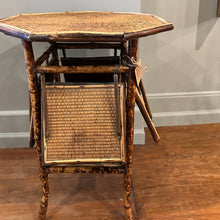 Load image into Gallery viewer, Antique English Bamboo &amp; Rattan Sidetable Plantstand