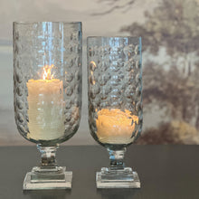 Load image into Gallery viewer, Circle Cut Hurricane Lamp in Two Sizes