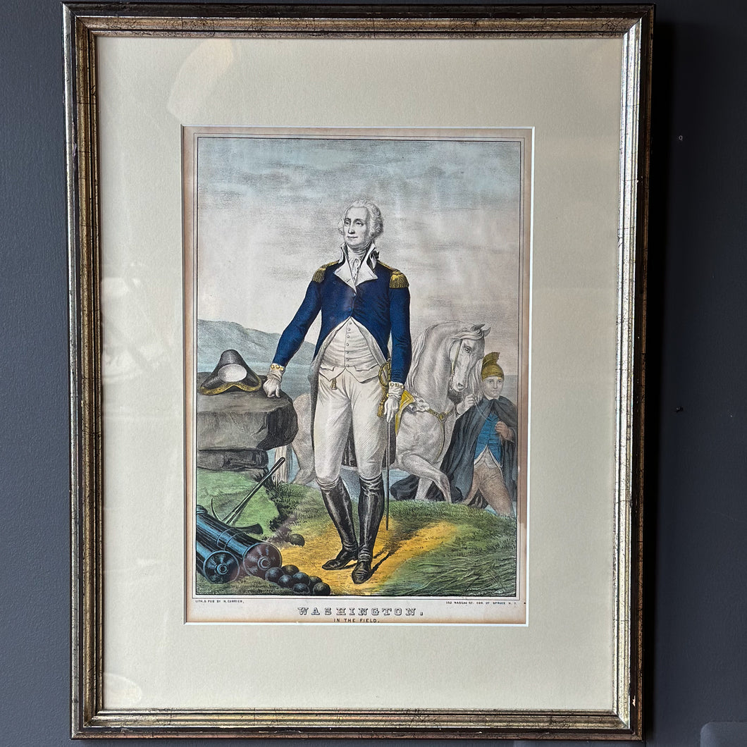 Washington in the Field Currier & Ives Print