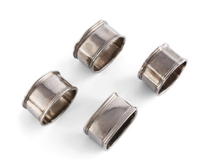 Classic Pewter Napkin Ring Set of 4