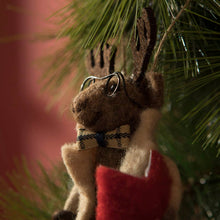 Load image into Gallery viewer, Reader Moose Felt Ornament