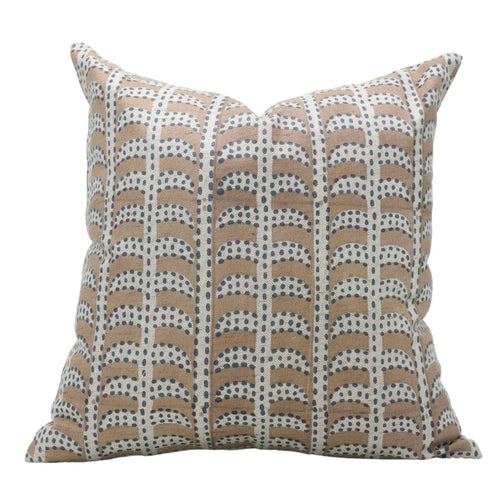 Interior Block Print Linen Blend Pillow Cover - Garud: Linen Blend / Both Side / 22X22