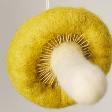 Load image into Gallery viewer, Felt Mushroom Ornament in Chartreuse