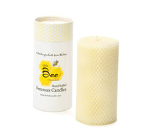 Load image into Gallery viewer, 6" Hand-Rolled Pure Beeswax Pillar Candle