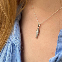 Load image into Gallery viewer, SARDINA NECKLACE, gold and silver plated fish (CAT74): Gold plated / LUREX THREAD / M