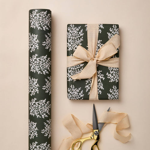 DEEP GREEN BOTANICAL GIFT WRAP