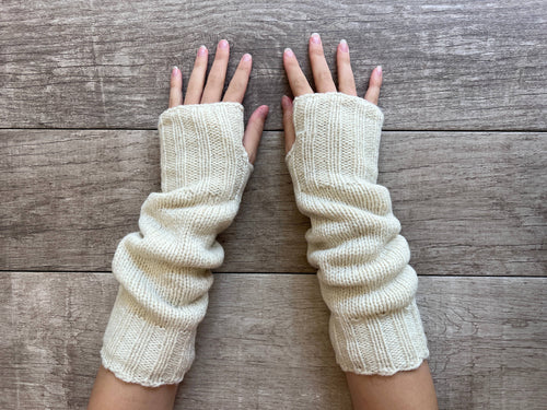 Alpaca Fingerless Long Fleece Lined Gloves