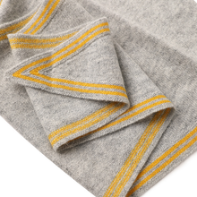 Load image into Gallery viewer, 100% Cashmere Scarf in Dark Oatmeal &amp; Red