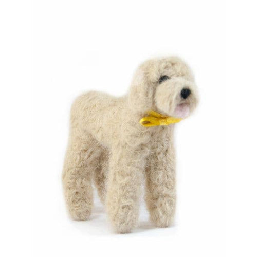 Doodle Dog Ornament—Felted Alpaca in Fawn