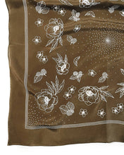 Load image into Gallery viewer, 100% Silk Bandana Scarf in Olive
