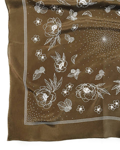 100% Silk Bandana Scarf in Olive