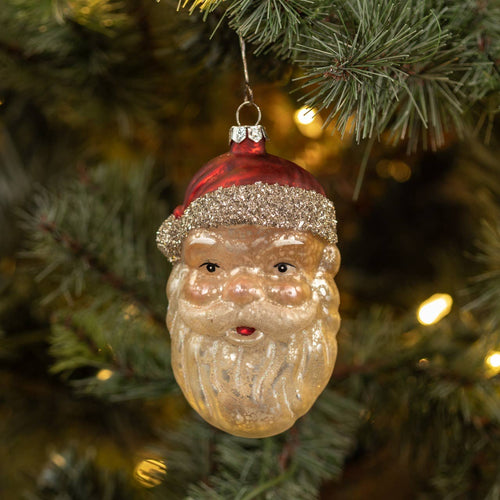 Santa Glass Ornament