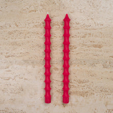 Load image into Gallery viewer, Bamboo Taper Beeswax Candles - A Pair: Alabaster White