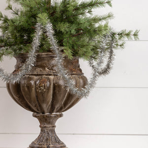 9'  VINTAGE SILVER TINSEL GARLAND