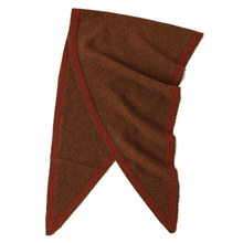 Load image into Gallery viewer, 100% Cashmere Scarf in Dark Oatmeal &amp; Red