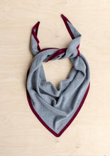 Load image into Gallery viewer, Large Merino Wool Triangle Scarf in Charcoal &amp; Burgundy